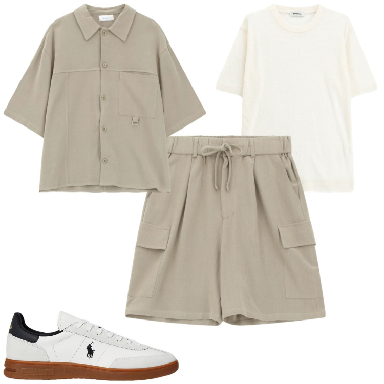 Outfit uomo - Imperial. Stile Casual per Tutti i giorni. Abbinamento con camicie a manica corta, bermuda, t-shirt, sneakers.