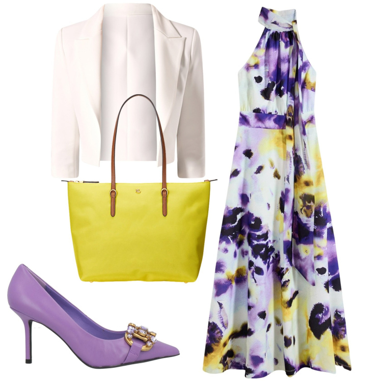 Outfit donna - Total look #2412327. Stile Chic per Cerimonia. Abbinamento con décolleté, vestiti lunghi, blazer, borse tote.
