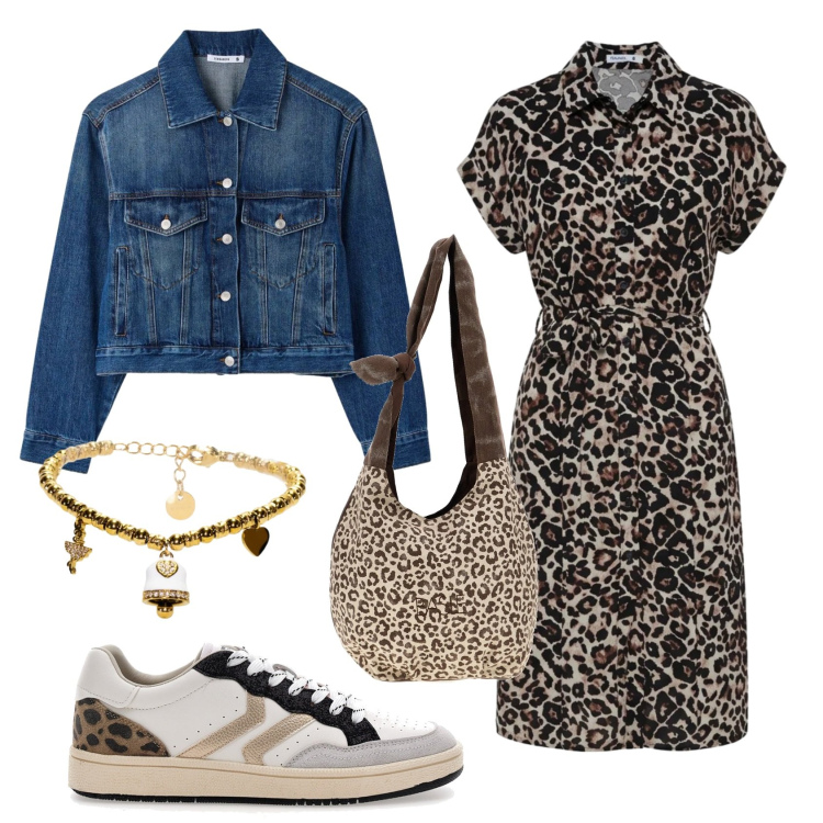 Outfit donna - Total look #2412806. Stile Trendy per Tutti i giorni. Abbinamento con cappotti, vestiti chemisier, braccialetti, sneakers, borse a spalla.