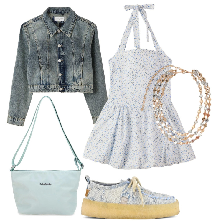 Outfit donna - Total look #2412810. Stile Romantica per Tutti i giorni. Abbinamento con vestiti corti, cappotti, collane, scarpe stringate, borse a spalla.