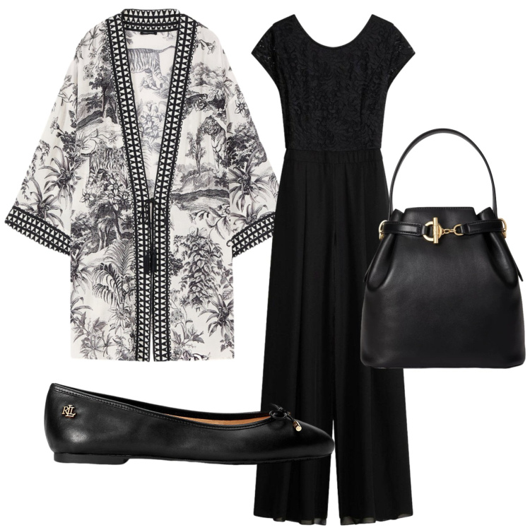 Outfit donna - Total look #2412974. Stile Minimal per Ufficio. Abbinamento con tute, caftani, ballerine, borse a secchiello.
