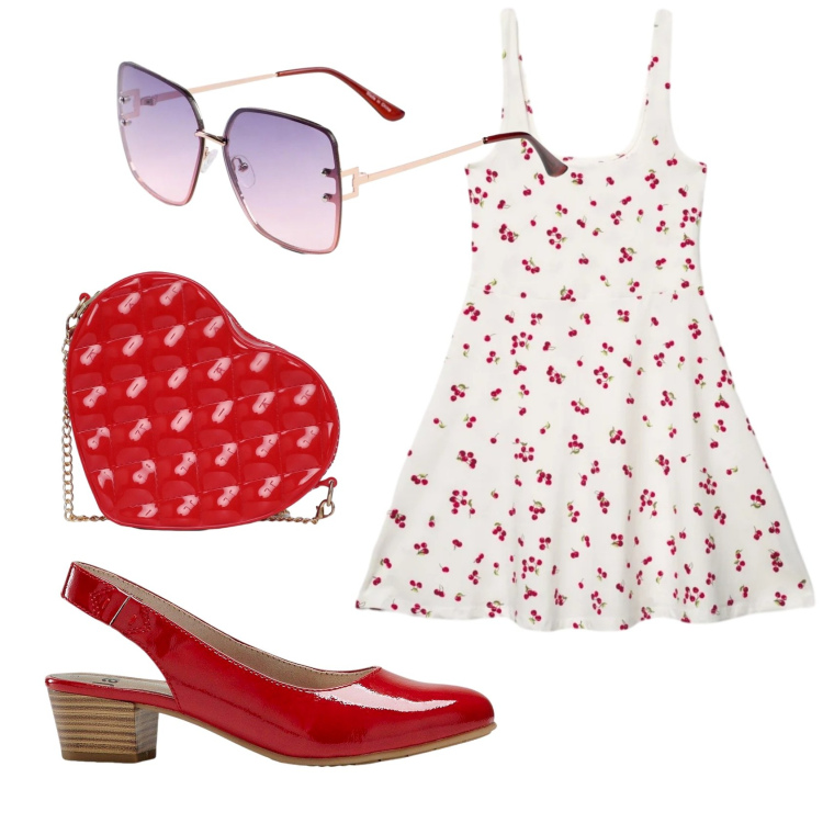 Outfit donna - Total look #2413023. Stile Basic per Tutti i giorni. Abbinamento con décolleté, occhiali da sole, borse a tracolla, vestiti corti.