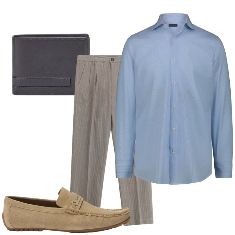 Outfit uomo - Total look #2413053. Stile Business/Elegante per Serata speciale. Abbinamento con pantaloni, scarpe stringate, camicie, portafogli.