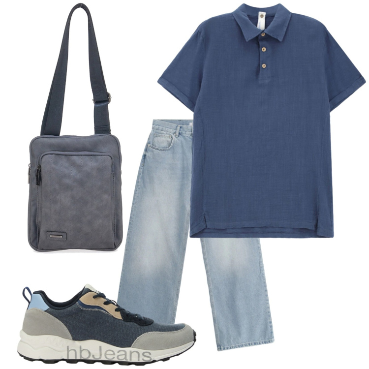 Outfit uomo - Total look #2413055. Stile Casual per Tutti i giorni. Abbinamento con jeans, polo, sneakers, portafogli.