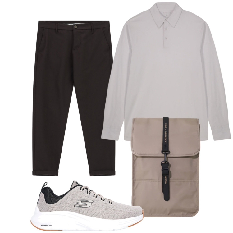 Outfit uomo - Total look #2413060. Stile Casual per Tutti i giorni. Abbinamento con pantaloni, borse sportive, polo, sneakers.
