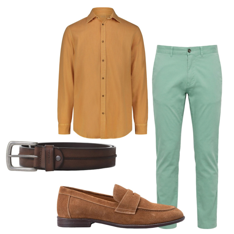 Outfit uomo - Total look #2413162. Stile Business/Elegante per Ufficio. Abbinamento con cinture, pantaloni, camicie, scarpe stringate.