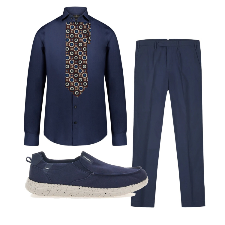 Outfit uomo - Total look #2413165. Stile Business/Elegante per Ufficio. Abbinamento con camicie, pantaloni, cravatte, scarpe stringate.