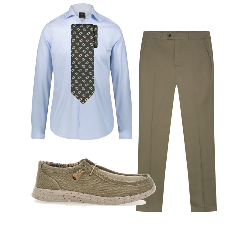 Outfit uomo - Total look #2413166. Stile Business/Elegante per Ufficio. Abbinamento con camicie, cravatte, pantaloni, scarpe stringate.