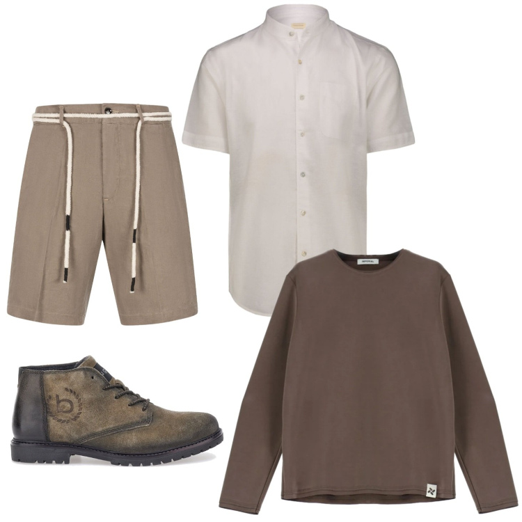 Outfit uomo - Come più mi piace. Stile Casual per Tutti i giorni. Abbinamento con felpe, bermuda, camicie a manica corta, scarpe stringate.