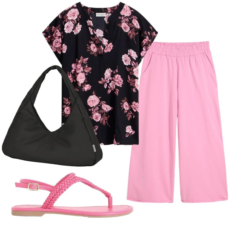 Outfit donna - Total look #2413266. Stile Basic per Tutti i giorni. Abbinamento con bluse, pantaloni, sandali, borse a spalla.