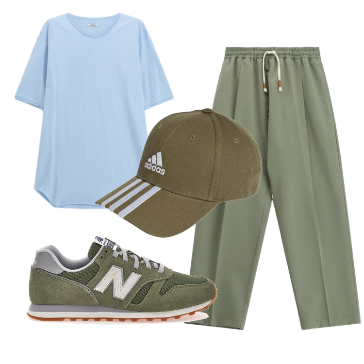 Outfit uomo - Total look #2413465. Stile Casual per Tutti i giorni. Abbinamento con pantaloni, t-shirt, cappelli con visiera, sneakers.