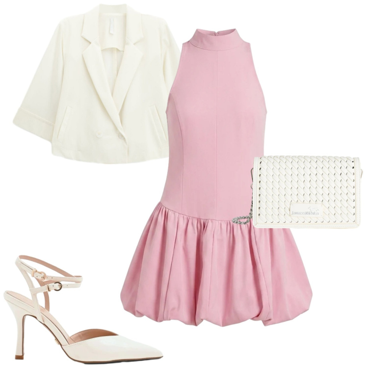 Outfit donna - Cerimonia. Stile Chic per Cerimonia. Abbinamento con vestiti corti, décolleté, blazer, borse a tracolla.