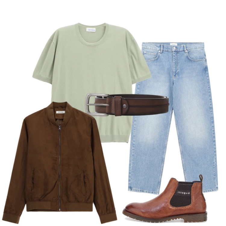 Outfit uomo - Confort e stile metropolitano. Stile Urban per Tutti i giorni. Abbinamento con jeans, cinture, t-shirt, bomber, stivali e stivaletti.