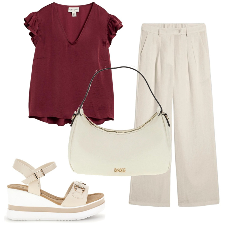 Outfit donna - Total look #2413866. Stile Basic per Ufficio. Abbinamento con bluse, pantaloni, zeppe, borse a tracolla.