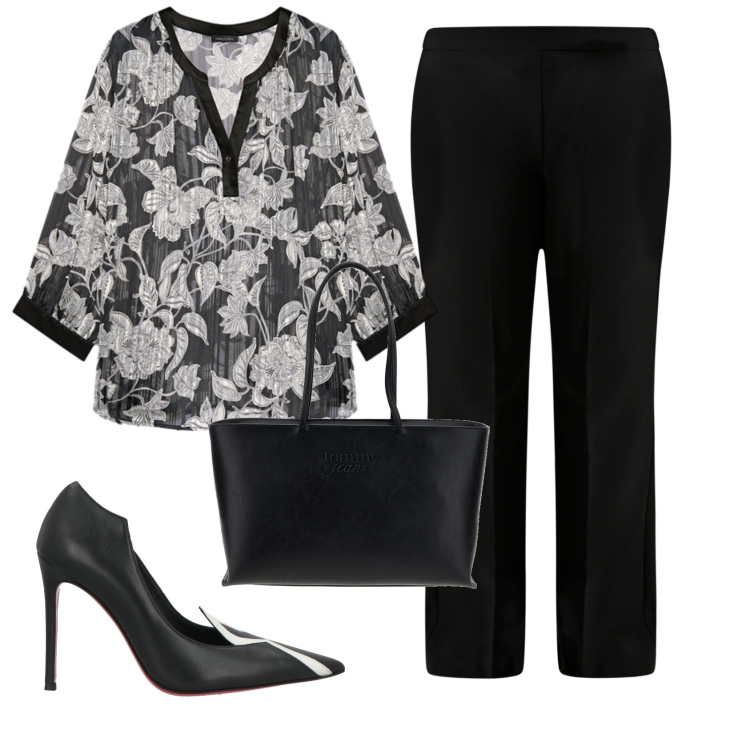Outfit donna - Total look #2413868. Stile Chic per Serata fuori. Abbinamento con décolleté, pantaloni, bluse, borse a spalla.