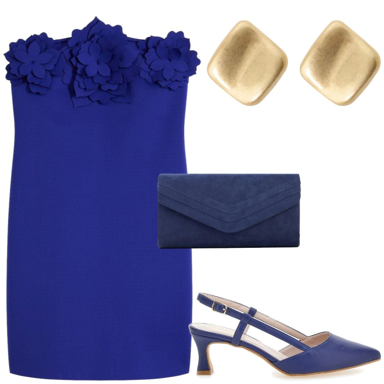 Outfit donna - Cerimonia con tubino. Stile Glamour per Cerimonia. Abbinamento con vestiti, clutch, orecchini, décolleté.