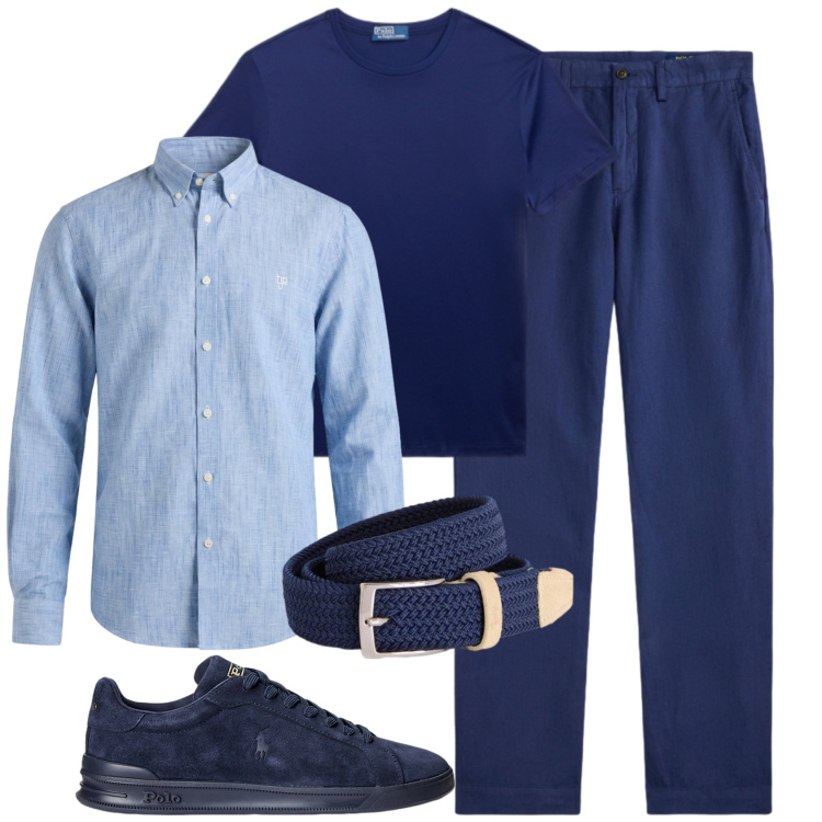 Outfit uomo - Trendy serata. Stile Trendy per Serata speciale. Abbinamento con cinture, camicie, sneakers, pantaloni, t-shirt.