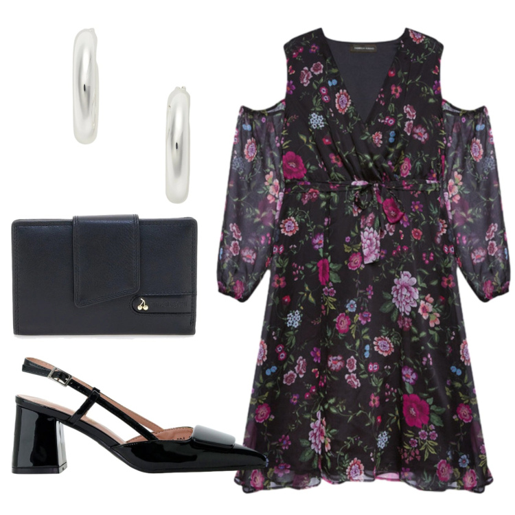 Outfit donna - Total look #2413953. Stile Basic per Serata fuori. Abbinamento con décolleté, vestiti midi/longuette, orecchini, portafogli.