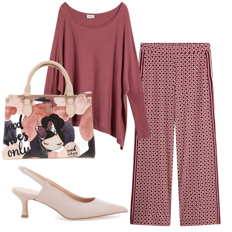 Outfit donna - Total look #2413974. Stile Trendy per Ufficio. Abbinamento con pantaloni, maglieria, décolleté, borse a mano.