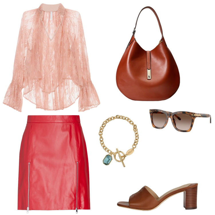 Outfit donna - Accessori seducenti. Abbinamento con minigonne, bluse, borse a spalla, occhiali da sole, sandali in pelle, braccialetti.