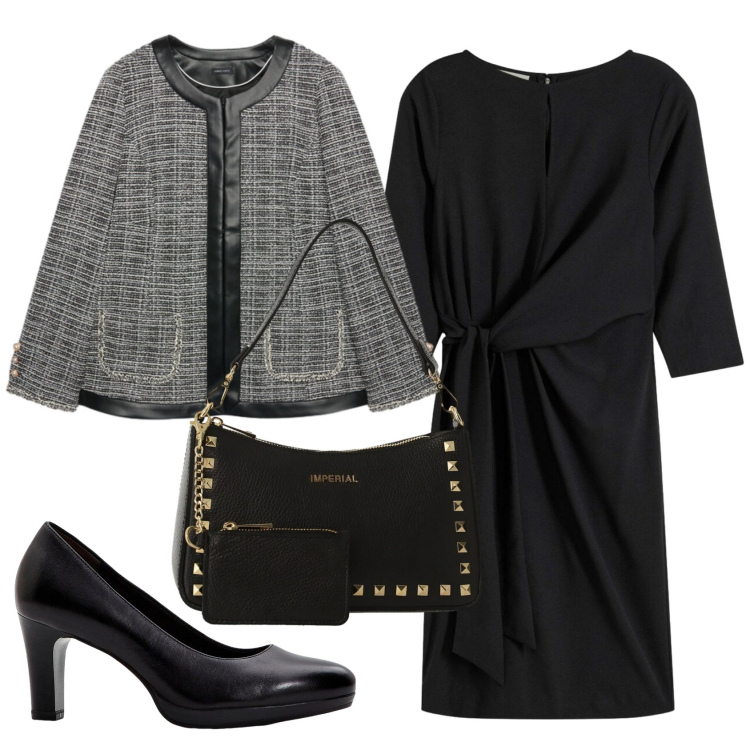 Outfit donna - Total look #2413998. Stile Bon Ton per Serata fuori. Abbinamento con vestiti, décolleté, borse a spalla, blazer.