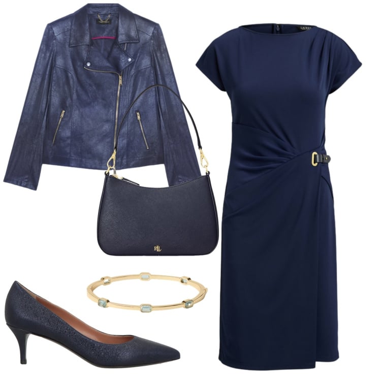 Outfit donna - Total look #2414020. Stile Chic per Serata fuori. Abbinamento con décolleté, blazer, vestiti, braccialetti, borse a spalla.