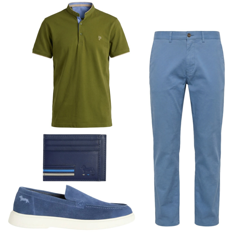 Outfit uomo - Total look #2414063. Stile Casual per Tutti i giorni. Abbinamento con portafogli, pantaloni, scarpe stringate, polo.