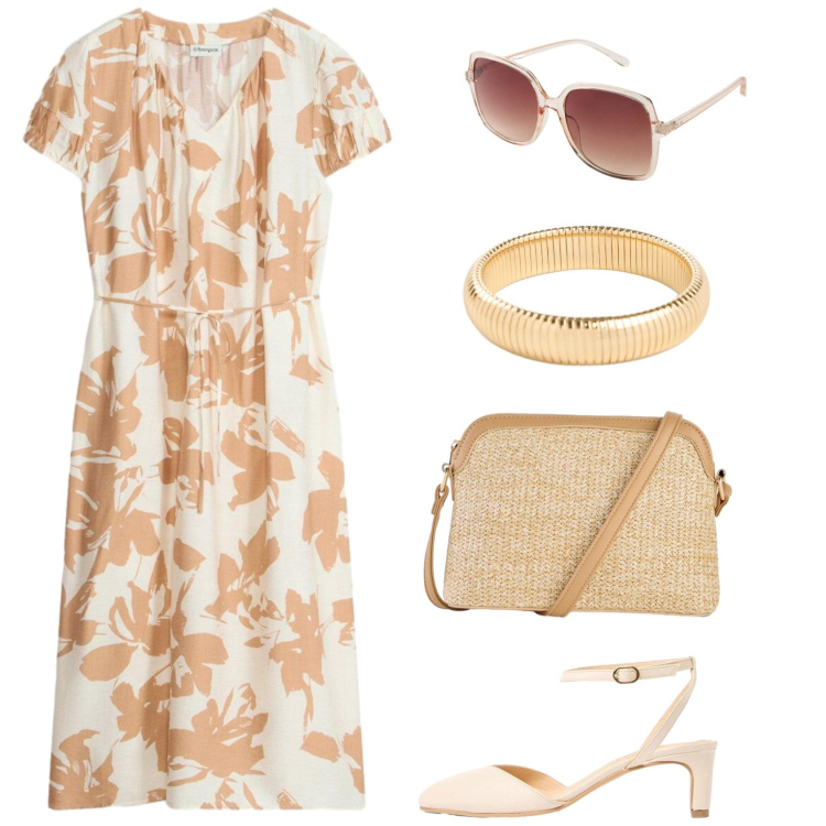 Outfit donna - Un salto indietro. Stile Vintage retrò per Ufficio. Abbinamento con vestiti midi/longuette, occhiali da sole, décolleté, borse a tracolla, braccialetti.