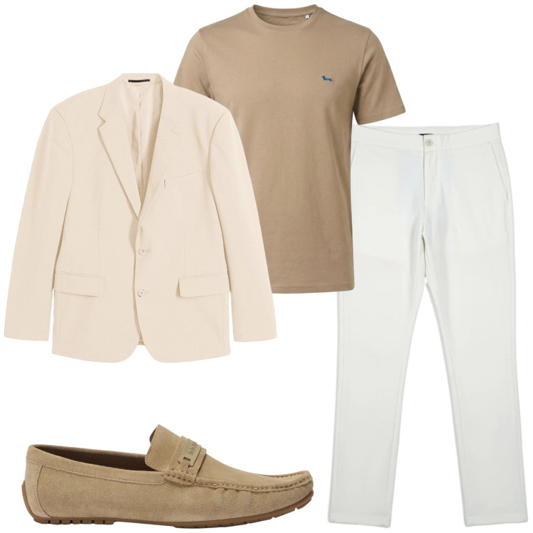 Outfit uomo - Total look #2414380. Stile Trendy per Serata speciale. Abbinamento con giacche, t-shirt, scarpe stringate, pantaloni.