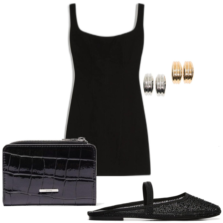 Outfit mujer - Minimal look. Estilo Minimal para Todos los días. Combinación con monederos, vestidos, bailarinas, pendientes.