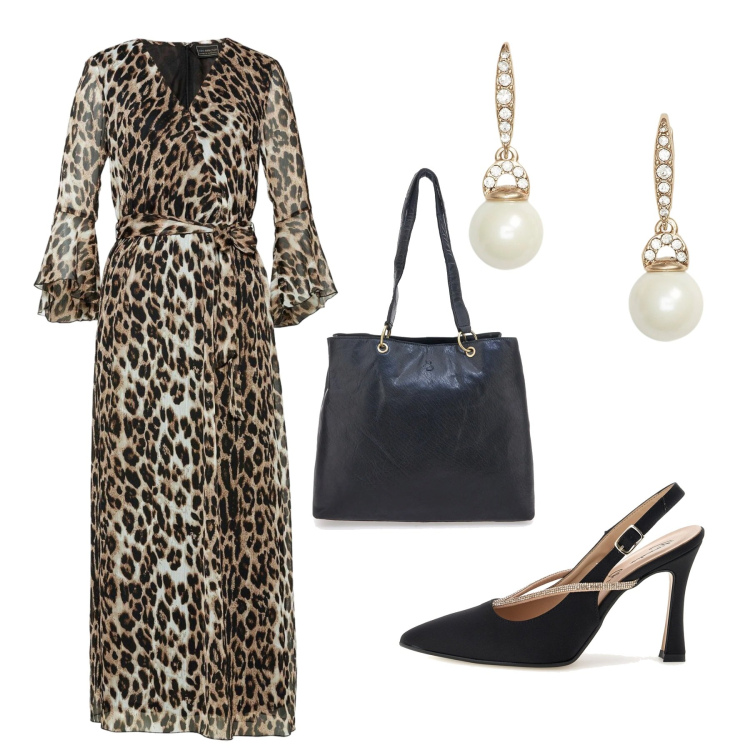 Outfit donna - Total look #2414560. Stile Etnico per Serata fuori. Abbinamento con vestiti lunghi, orecchini, shopping bag, décolleté.
