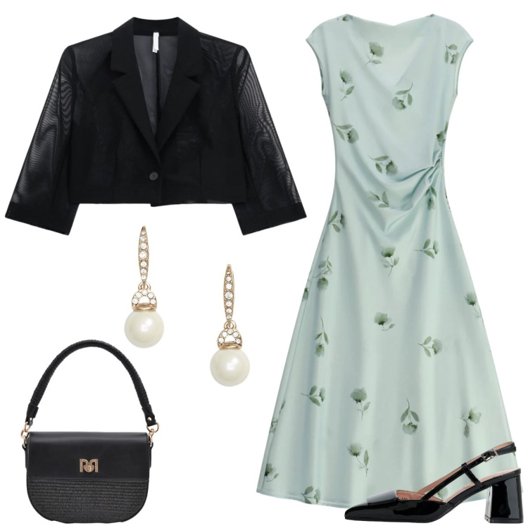 Outfit donna - Total look #2414580. Stile Vintage retrò per Tutti i giorni. Abbinamento con borse a spalla, vestiti midi/longuette, décolleté, blazer, orecchini.
