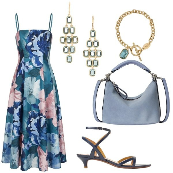 Outfit donna - Total look #2414635. Abbinamento con vestiti midi/longuette, sandali col tacco, borse a spalla, orecchini, braccialetti.