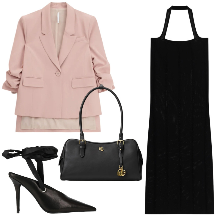 Outfit donna - Total look #2414664. Stile Chic per Serata fuori. Abbinamento con décolleté, vestiti midi/longuette, blazer, borse a mano.