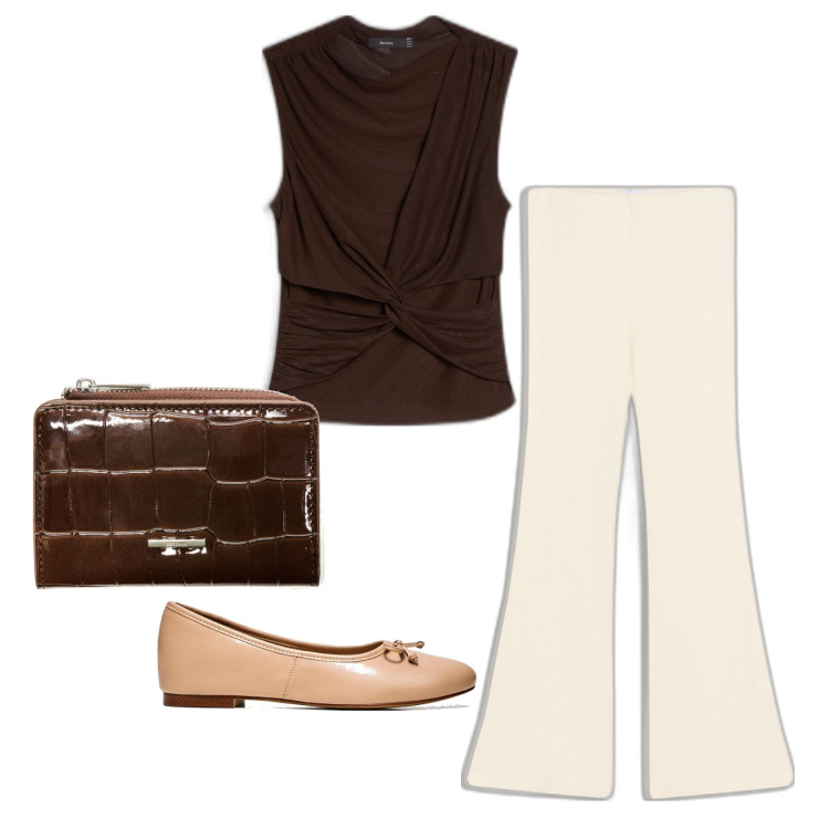Outfit mujer - Urban look. Estilo Urban para Todos los días. Combinación con top, pantalones, bailarinas, monederos.