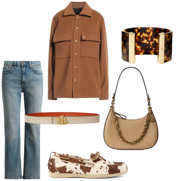 Outfit donna - Total look #2414711. Stile Etnico per Tutti i giorni. Abbinamento con camicie, cinture, jeans dritti, borse a spalla, braccialetti, mocassini.