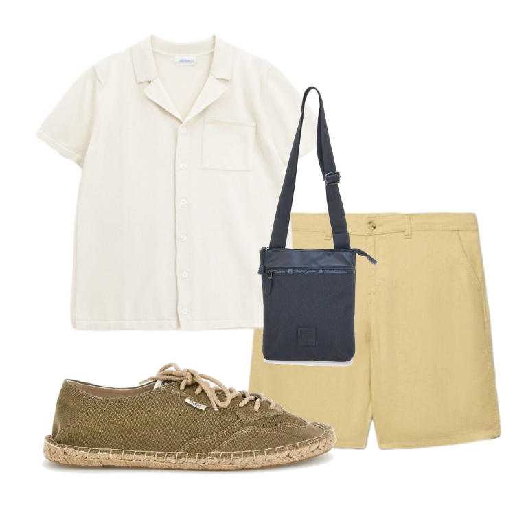 Outfit uomo - Total look #2414716. Stile Casual per Tutti i giorni. Abbinamento con shorts, camicie a manica corta, portafogli, espadrillas.