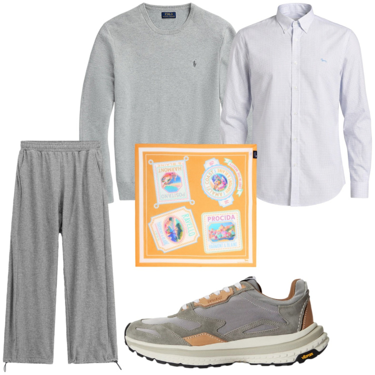 Outfit uomo - Touch yellow. Stile Casual per Tutti i giorni. Abbinamento con pantaloni, camicie, sciarpe, maglieria, sneakers.
