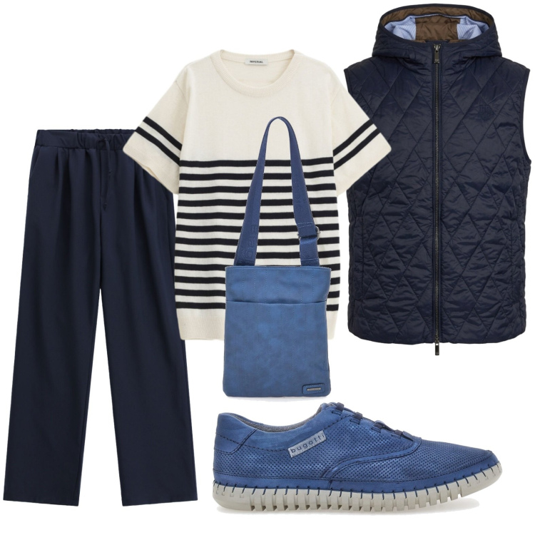 Outfit uomo - Estetica contemporanea. Stile Casual per Tutti i giorni. Abbinamento con maglieria, pantaloni, piumini, scarpe stringate, portafogli.