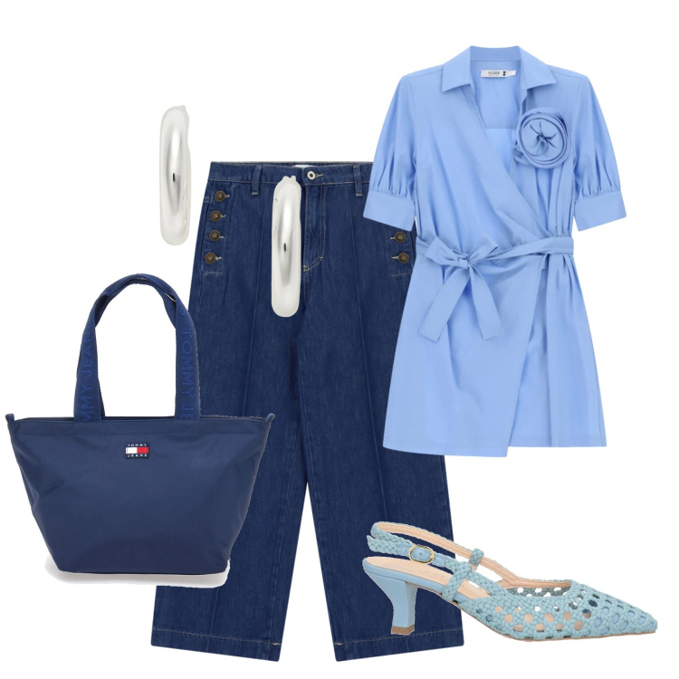 Outfit donna - Total look #2414867. Stile Bon Ton per Tutti i giorni. Abbinamento con décolleté, jeans, vestiti lunghi, orecchini, borse tote.