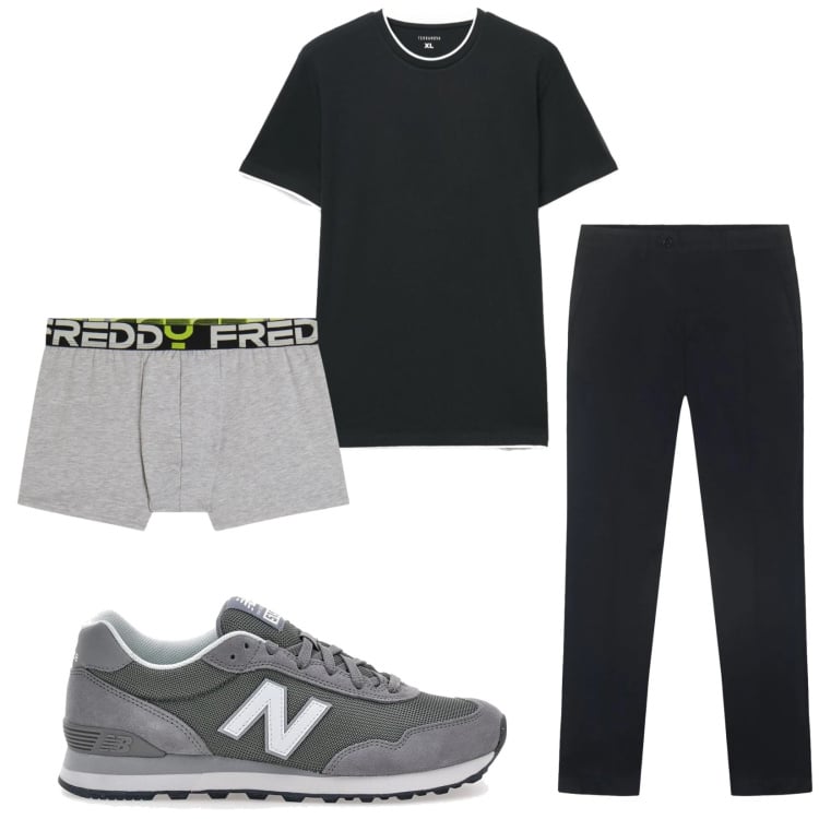 Outfit uomo - Total look #2414870. Stile Casual per Tutti i giorni. Abbinamento con t-shirt, boxer, pantaloni, sneakers.