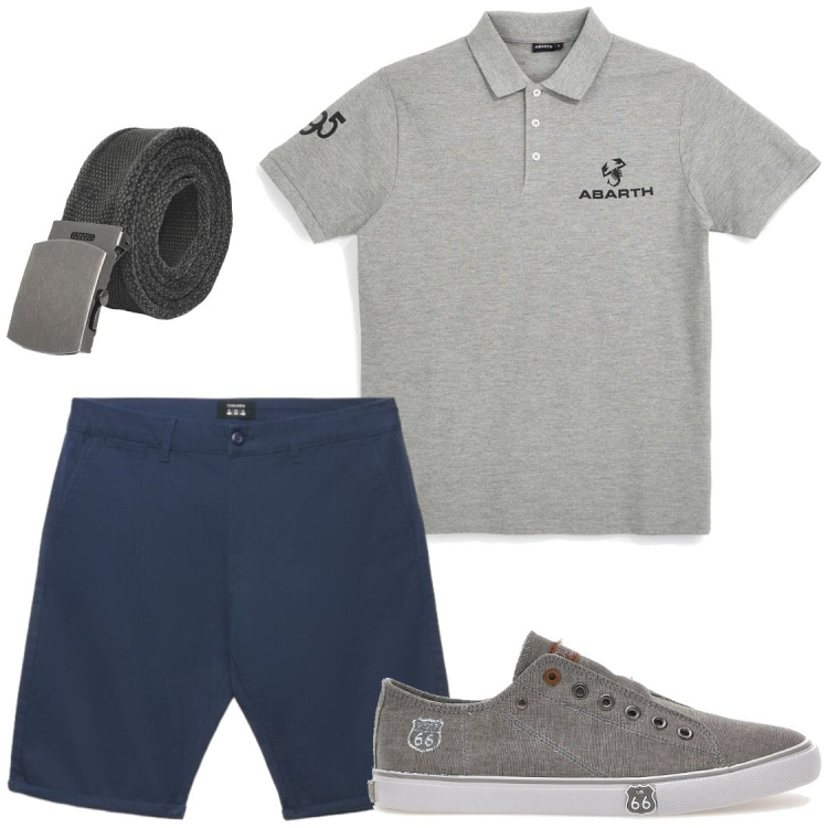 Outfit uomo - Pantaloncini e si parte. Stile Casual per Tutti i giorni. Abbinamento con cinture, pantaloni corti, sneakers, polo.