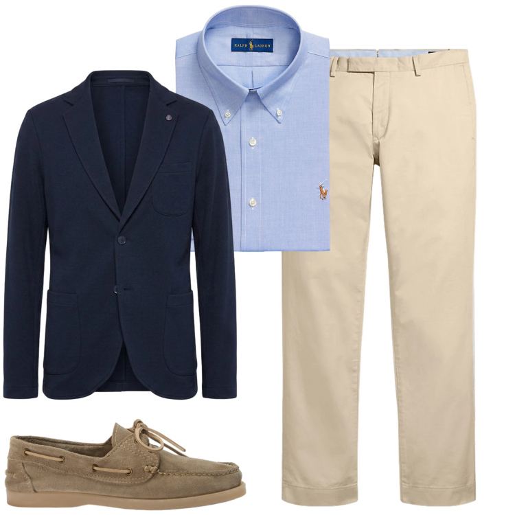 Outfit uomo - Business. Stile Business/Elegante per Tutti i giorni. Abbinamento con scarpe stringate, giacche, camicie, pantaloni chino.