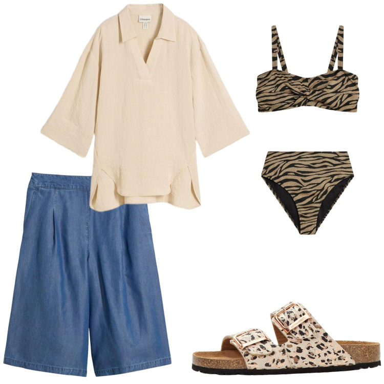 Outfit donna - bonprix - Endless Summer. Stile Casual per Mare. Abbinamento con bermuda, bluse, bikini, ciabatte.