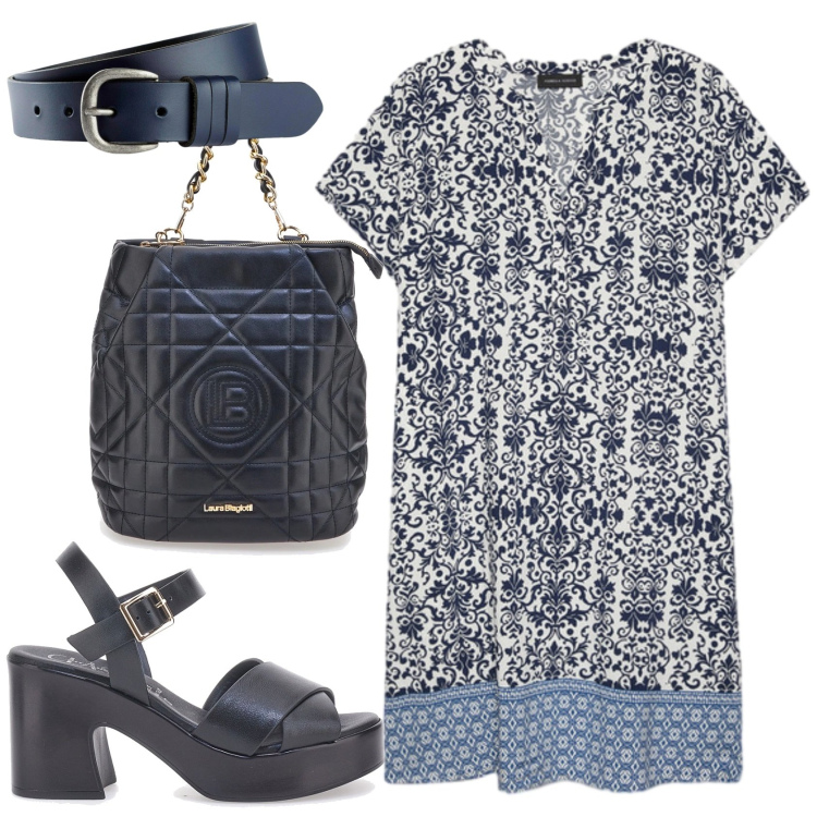 Outfit donna - Total look #2415017. Stile Basic per Tutti i giorni. Abbinamento con cinture, vestiti corti, sandali col tacco, zaini.
