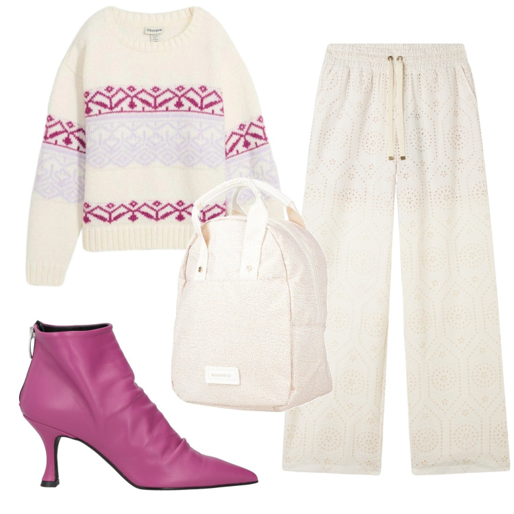 Outfit donna - Total look #2415022. Stile Basic per Tutti i giorni. Abbinamento con stivaletti, zaini, maglieria, pantaloni.