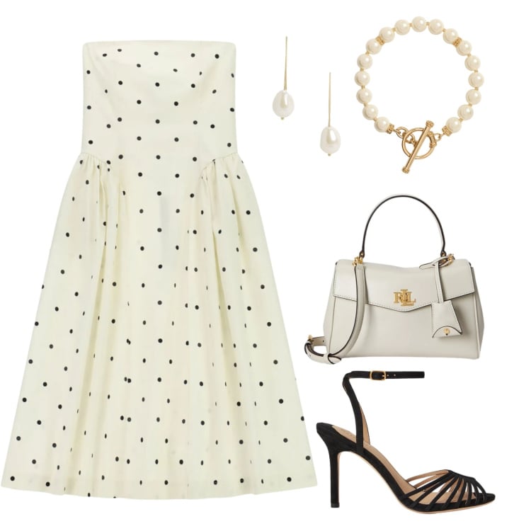 Outfit donna - Cerimonia retrò. Stile Vintage retrò per Cerimonia. Abbinamento con vestiti midi/longuette, collane, sandali col tacco, borse a mano, orecchini.