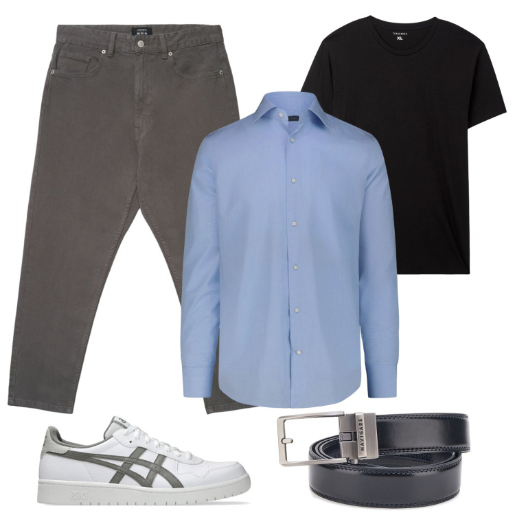 Outfit uomo - Camicia e t-shirt. Stile Casual per Tutti i giorni. Abbinamento con pantaloni, t-shirt, camicie, sneakers, cinture.