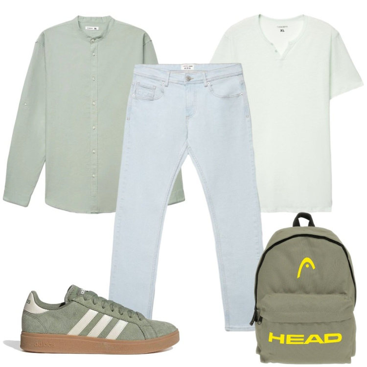 Outfit uomo - G. L\'etereo. Stile Urban per Tutti i giorni. Abbinamento con jeans, camicie, t-shirt, borse sportive, sneakers.