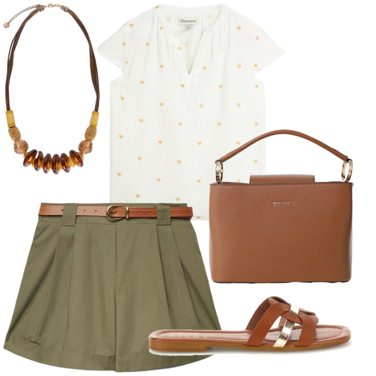 Outfit donna - Total look #2415216. Stile Glamour per Serata fuori. Abbinamento con tuniche, shorts, borse a secchiello, collane, ciabatte.